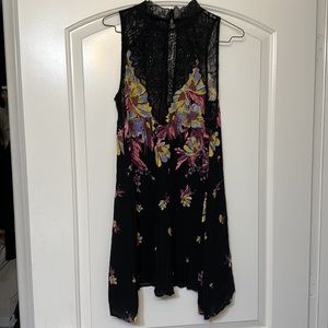 Free People flowy dress with lace top and back